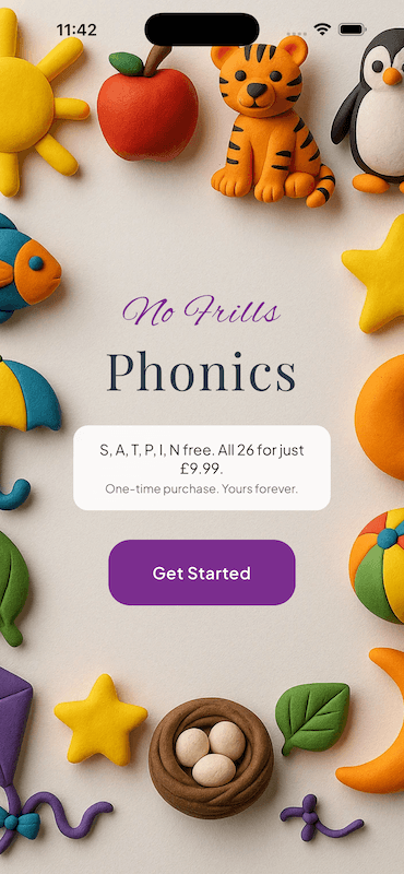 No Frills Phonics — £9.99 one-time purchase
